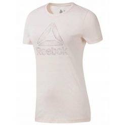 KOSZULKA T-shirt na co dzień damska REEBOK bawełna. Czerwone koszulki damskie Reebok, bez wzorów, z bawełny, bez kołnierzyka, bez ramiączek. Za 49.00 zł.