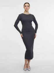 Orsay Sweter w kolorze antracytowym rozmiar: L. Czarne swetry klasyczne damskie Orsay, l, prążkowane, bez kołnierzyka. Za 52.55 zł.