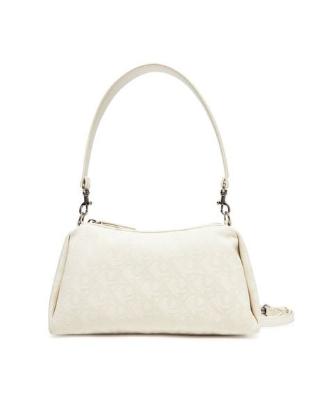 Calvin Klein Jeans Torebka Ckj Monogram Drop Sm Shoulder Ba LV04K3142G Écru. Torebki klasyczne damskie Calvin Klein Jeans, z jeansu, bez dodatków. Za 249.99 zł.