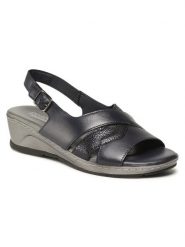 Go Soft Sandały WI16-SHEENA-01 Granatowy. Niebieskie sandały damskie GO SOFT, bez wzorów, ze skóry, bez obcasa, na koturnie, bez zapięcia. Za 62.99 zł.