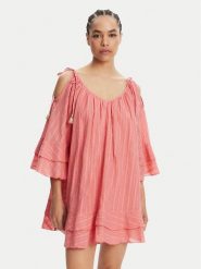 Devotion TWINS Sukienka letnia Amazing 025.357G Koralowy Loose Fit. Pomarańczowe sukienki damskie Devotion Twins, bez wzorów, z bawełny, bez ramiączek. Za 879.99 zł.