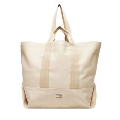 Torebka Tommy Jeans. Brązowe shopper bag Tommy Jeans, bez wzorów, z jeansu, bez dodatków. Za 299.99 zł.