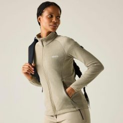Damska kurtka polarowa Malana Softshell z zamkiem błyskawicznym. Brązowe kurtki sportowe damskie Regatta, l, bez wzorów, z elastanu, bez kaptura. Za 159.99 zł.