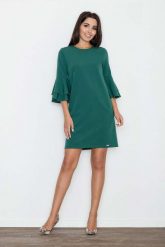 Zielona Elegancka Sukienka z Hiszpańskim Rękawem. Zielone sukienki damskie Figl, bez wzorów, z materiału, eleganckie, bez ramiączek. Za 269.00 zł.