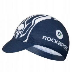 Czapka kolarska Rockbros z daszkiem. Niebieskie czapki z daszkiem damskie ROCKBROS, bez wzorów, z materiału. Za 35.99 zł.