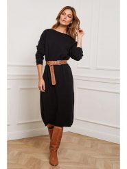 Joséfine Sukienka dzianinowa "Estudiente" w kolorze czarnym rozmiar: XL. Czarne sukienki damskie Joséfine, bez wzorów, z dzianiny, bez ramiączek. Za 173.99 zł.