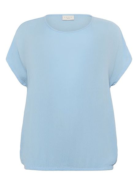 KAFFE curve Bluzka w kolorze błękitnym rozmiar: 52. Niebieskie bluzki damskie KAFFE curve, s, bez wzorów, z wiskozy, klasyczne, bez kołnierzyka, bez ramiączek. Za 52.79 zł.