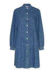 MOSS COPENHAGEN Sukienka dżinsowa w kolorze niebieskim rozmiar: XS. Niebieskie sukienki damskie Moss Copenhagen, bez wzorów, z bawełny, bez ramiączek. Za 159.59 zł.