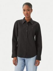 Tommy Hilfiger Koszula WW0WW47169 Czarny Regular Fit. Czarne koszule damskie Tommy Hilfiger, bez wzorów, z bawełny, biznesowe, bez kołnierzyka, bez ramiączek. Za 369.99 zł.