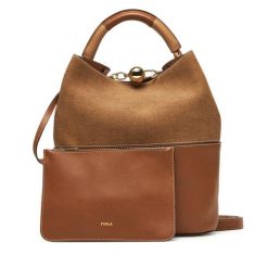 Torebka Furla. Brązowe torebki klasyczne damskie Furla, bez dodatków. Za 1,929.00 zł.