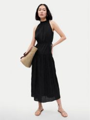 Gap Sukienka letnia 549270-01 Czarny Regular Fit. Czarne sukienki damskie GAP, bez wzorów, z syntetyku, bez ramiączek. Za 299.99 zł.