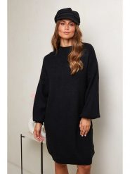 Soft Cashmere Sukienka dzianinowa w kolorze czarnym rozmiar: 38/40. Czarne sukienki damskie Soft Cashmere, bez wzorów, z dzianiny, klasyczne, bez ramiączek. Za 169.67 zł.