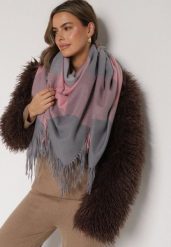 Różowo-Szary Szalik Bellaern. Czerwone szaliki damskie Born2be, bez wzorów, z bawełny. Za 49.99 zł.