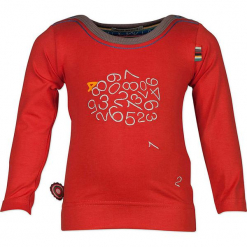Koszulka "Number 4" w kolorze czerwonym. Czerwone t-shirty i koszulki chłopięce 4FunkyFlavours Kids, z haftami, z okrągłym kołnierzem, z długim rękawem. W wyprzedaży za 72.95 zł.