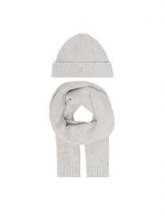 Calvin Klein Jeans Zestaw szalik i czapka Knitted Scarf Beanie Giftbox LVCKFJP00N Szary jasny. Szare szaliki damskie Calvin Klein Jeans, bez wzorów, z bawełny. Za 209.99 zł.