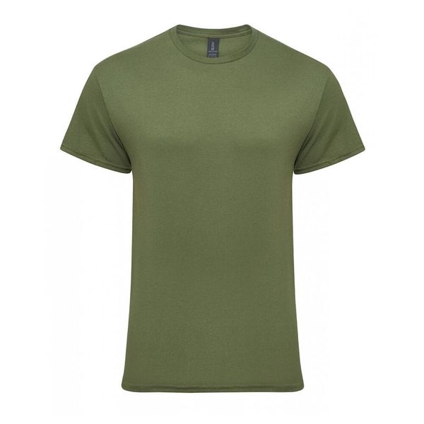 Bawełniana Lekka Koszulka Unisex Dla Dorosłych. Zielone koszulki damskie GILDAN, xl, bez wzorów, z bawełny, bez kołnierzyka, bez ramiączek. Za 35.99 zł.