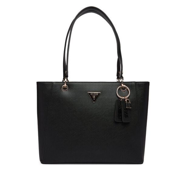 Torebka Guess. Czarne shopper bag Guess, z aplikacjami, bez dodatków. Za 679.99 zł.