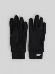 4F Rękawiczki dzianinowe Touch Screen uniseks - czarne S. Czarne rękawiczki damskie 4F, bez wzorów, z dzianiny. Za 59.99 zł.