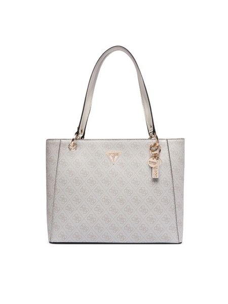 Guess Torebka Noelle II HWBG96 72250 Kremowy. Białe shopper bag Guess, z aplikacjami, ze skóry, bez dodatków. Za 674.99 zł.