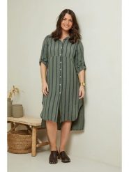 Curvy Lady Lniana sukienka w kolorze khaki rozmiar: 44/46. Brązowe sukienki damskie Curvy Lady, bez wzorów, ze lnu, klasyczne, bez ramiączek. Za 144.92 zł.