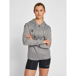 Bluza fitness damska Hummel hmlCore. Niebieskie bluzy damskie Hummel, na wiosnę, l, bez wzorów, z elastanu, z kapturem. Za 230.00 zł.