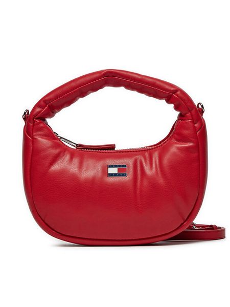 Tommy Jeans Torebka Tjw Pillow Mini Hobo AW0AW16976 Czerwony. Czerwone torebki klasyczne damskie Tommy Jeans, z jeansu, bez dodatków. Za 229.99 zł.