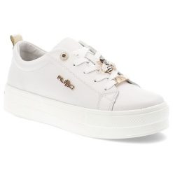 Białe Sneakersy Filippo Stylowe Obuwie Damskie Z Broszką. Białe obuwie sportowe damskie Filippo, na wiosnę, z materiału, bez zapięcia. Za 169.00 zł.