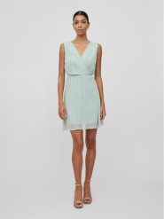 Vila Sukienka codzienna 14082972 Zielony Regular Fit. Zielone sukienki damskie Vila, bez wzorów, z syntetyku, bez ramiączek. Za 139.99 zł.