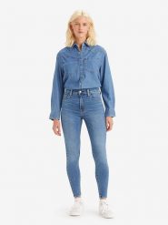 Levi's Dżinsy "720" - Super Skinny fit - w kolorze niebieskim rozmiar: W29/28. Niebieskie jeansy damskie Levi's, z podwyższonym stanem. Za 210.81 zł.