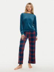 Hunkemöller Piżama 204214 Zielony Regular Fit. Zielone piżamy damskie Hunkemöller, bez wzorów, z syntetyku, bez ramiączek. Za 139.99 zł.