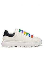 Geox Sneakersy J Puffypop J55MRA 000BC C0653 D Biały. Białe buty sportowe dziewczęce Geox, ze skóry, bez zapięcia. Za 189.99 zł.