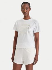 Guess T-Shirt E6GI00 I3Z14 Biały Regular Fit. Białe t-shirty damskie Guess, l, z aplikacjami, z bawełny, bez kołnierzyka. Za 169.99 zł.