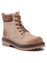 Clara Barson Trapery WS2911-03 Beżowy. Brązowe trapery damskie Clara Barson, ze skóry, bez zapięcia. Za 159.99 zł.