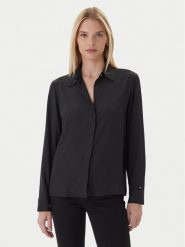 Tommy Hilfiger Koszula WW0WW46597 Czarny Regular Fit. Czarne koszule damskie Tommy Hilfiger, bez wzorów, z wiskozy, biznesowe, bez kołnierzyka, bez ramiączek. Za 429.99 zł.
