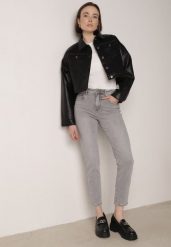 Szare Bawełniane Jeansy Regular Fit z Elastycznego Denimu Timarose. Szare jeansy damskie Born2be, bez wzorów, z bawełny. Za 119.99 zł.