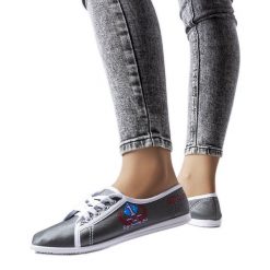 Szare tenisówki damskie Woodstock. Szare trampki damskie bez wzorów, bez zapięcia. Za 61.98 zł.
