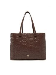 Aigner Torebka 137074 Brązowy. Brązowe shopper bag Aigner, bez wzorów, ze skóry, bez dodatków. Za 2,179.00 zł.