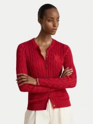 LAUREN RALPH LAUREN Kardigan 200P14040503 Czerwony Regular Fit. Czerwone kardigany damskie Lauren Ralph Lauren, s, bez wzorów, z bawełny. Za 806.99 zł.