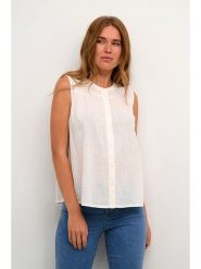 Kaffe Bluzka w kolorze białym rozmiar: 38. Białe bluzki damskie Kaffe, bez wzorów, z bawełny, bez kołnierzyka, bez ramiączek. Za 86.99 zł.