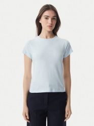 Tommy Hilfiger T-Shirt WW0WW48702 Niebieski jasny Slim Fit. Niebieskie t-shirty damskie Tommy Hilfiger, l, bez wzorów, z bawełny, bez kołnierzyka. Za 249.99 zł.