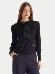 Luisa Spagnoli Sweter Maluma 100211 Granatowy Regular Fit. Niebieskie swetry klasyczne damskie Luisa Spagnoli, xl, z wełny, bez kołnierzyka. Za 1,359.00 zł.