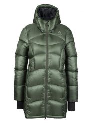 Odlo Parka puchowa "Cocoon X" w kolorze zielonym rozmiar: L. Zielone parki damskie ODLO, l, z puchu, bez kaptura. Za 635.42 zł.