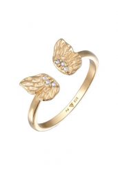 Elli Damskie otwarte skrzydła motyla z cyrkoniami z pozłacanego srebra próby 925 Sterling Silver Pierścionki 1 ct. Szare pierścionki damskie Elli, z cyrkonią, pozłacane. Za 211.64 zł.