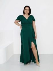 Sukienka Model Soe Green - Jersa. Zielone sukienki damskie Jersa, bez wzorów, z elastanu, eleganckie, bez ramiączek. Za 668.78 zł.