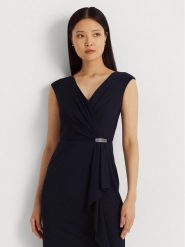 Lauren Ralph Lauren Sukienka koktajlowa 253906356001 Granatowy Regular Fit. Niebieskie sukienki damskie Lauren Ralph Lauren, bez wzorów, z syntetyku, wizytowe, bez ramiączek. Za 749.99 zł.
