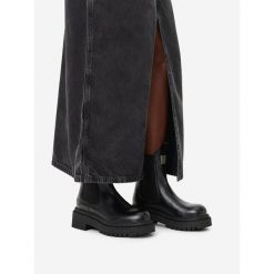 Sztyblety G-Star. Czarne botki damskie G-Star, retro, bez obcasa, na płaskiej podeszwie, bez zapięcia. Za 479.99 zł.