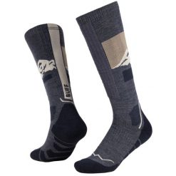 Skarpetki sportowe dla dorosłych Merino Heavyweight Over The Calf Socks. Niebieskie skarpetki damskie Buff, bez wzorów, z elastanu. Za 129.99 zł.