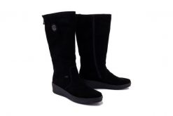RIEKER TEX Y4470-00 black, kozaki damskie. Czarne kozaki damskie Rieker, na zimę, ze skóry, bez obcasa, na koturnie, bez zapięcia. Za 449.90 zł.