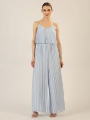 APART Kombinezon w kolorze jasnoszarym rozmiar: 40. Szare kombinezony damskie Apart, bez wzorów, bez kołnierzyka, bez ramiączek. Za 282.99 zł.