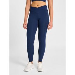 Damskie legginsy Hummel Hmlyoga Wrap High Waist. Niebieskie legginsy sportowe damskie Hummel, bez wzorów, z podwyższonym stanem, na fitness i siłownię. Za 246.00 zł.